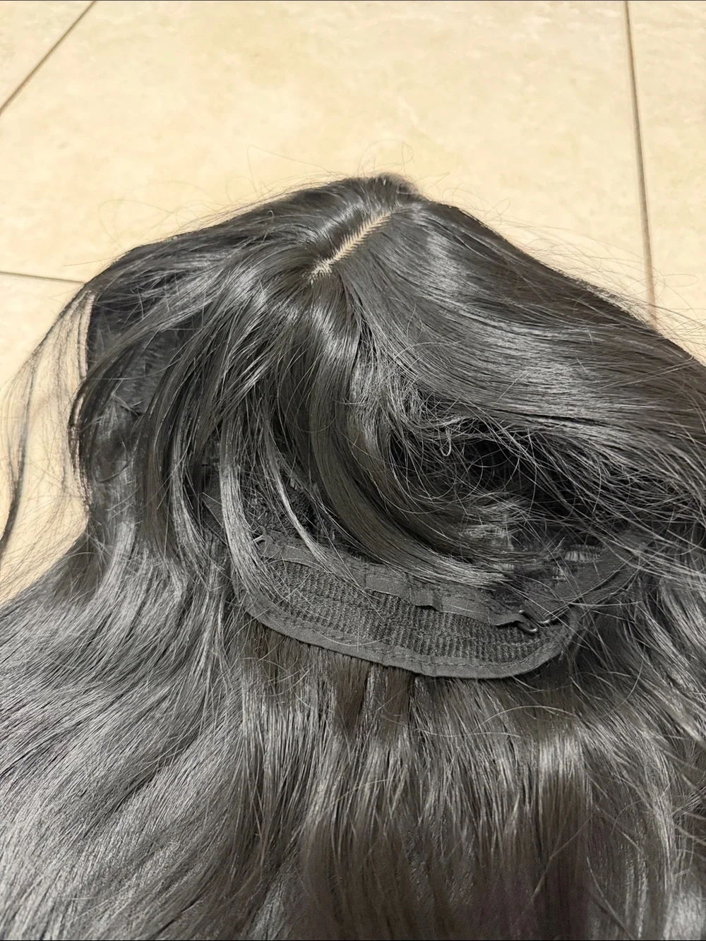 Black Synthetic Wig with Bangs
